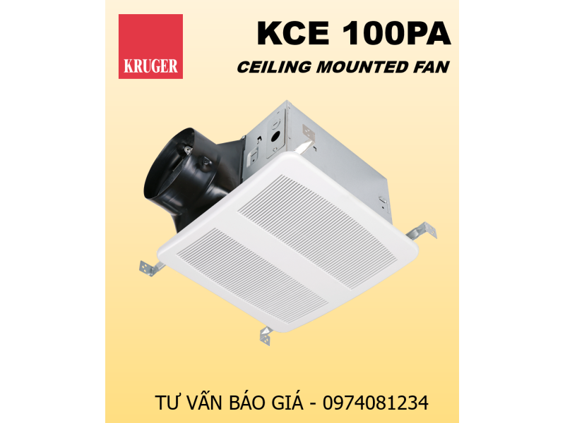 [CÓ SẴN] Quạt gắn trần KRUGER KCE 100PA - 105 m3/h - Đại lý chính hãng