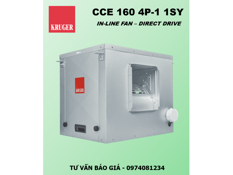 QUẠT HỘP LY TÂM KRUGER CCE 160 4P-1 1SY IN-LINE FAN - DIRECT DRIVEN