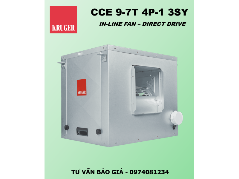 QUẠT HỘP LY TÂM KRUGER CCE 9-7T 4P-1 3SY - 1879 M3/H