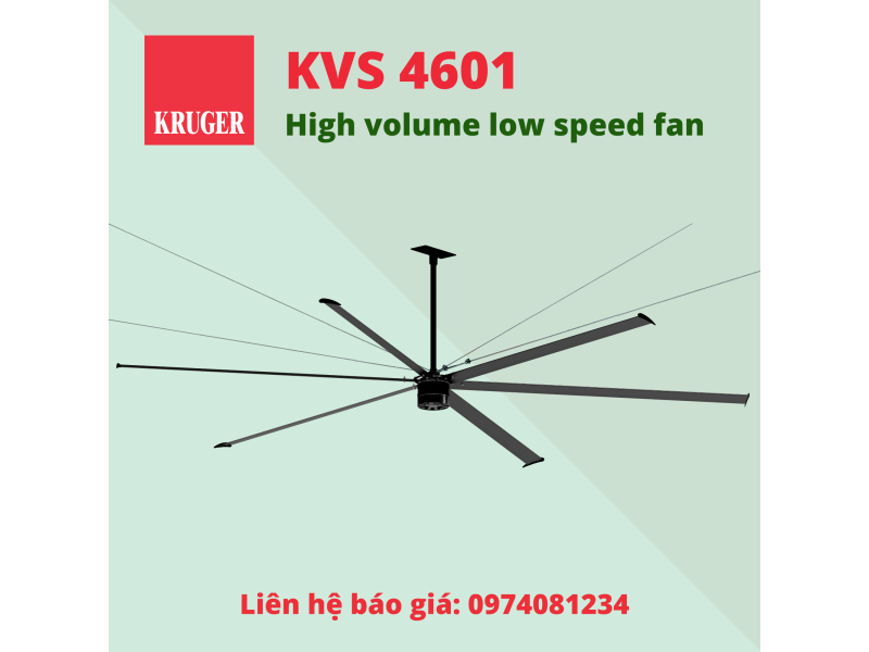 QUẠT TRẦN KRUGER/HIGH VOLUME LOW SPEED FANS KVS 4601