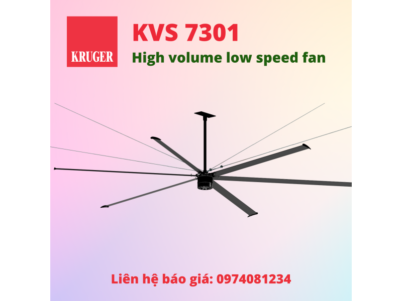 QUẠT TRẦN KRUGER/HIGH VOLUME LOW SPEED FANS KVS 7301