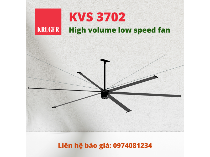 QUẠT TRẦN KRUGER/HIGH VOLUME LOW SPEED FANS KVS 3702