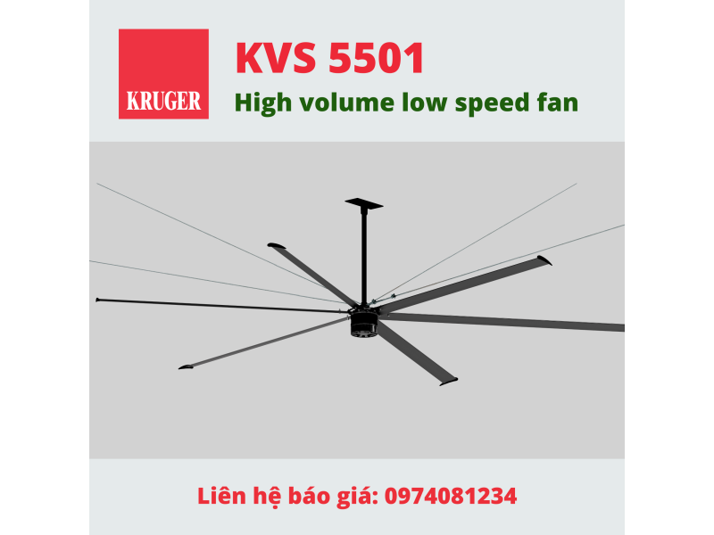 QUẠT TRẦN KRUGER/HIGH VOLUME LOW SPEED FANS KVS 5501