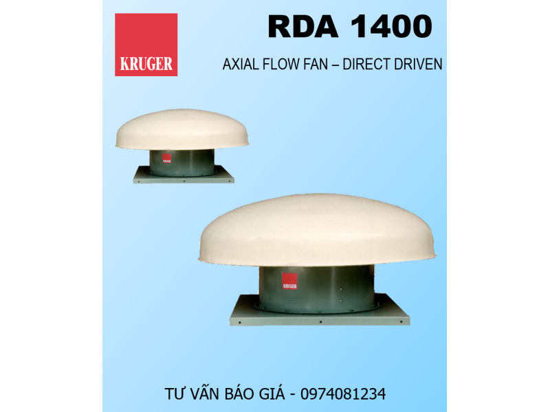 QUẠT HƯỚNG TRỤC LẮP MÁI KRUGER RDA 1400 - ROOF EXHAUST FANS