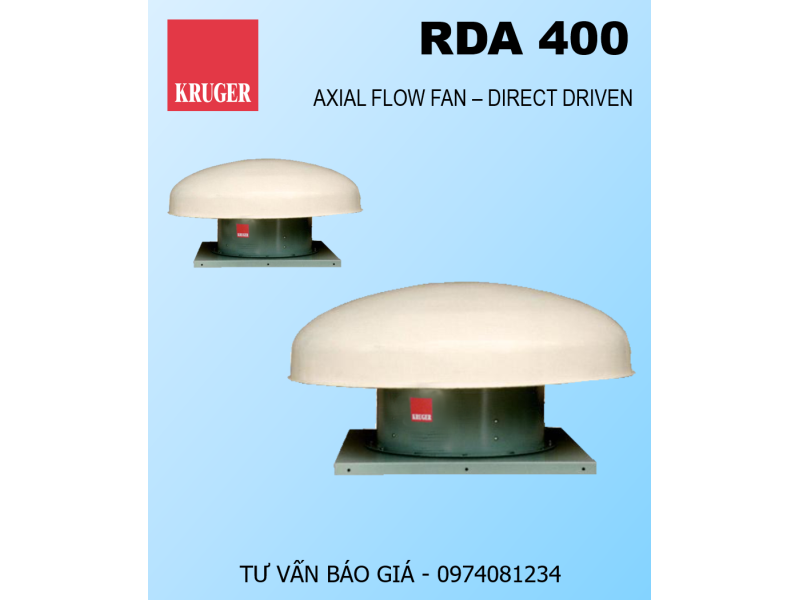 QUẠT HƯỚNG TRỤC LẮP MÁI KRUGER RDA 400 - ROOF EXHAUST FANS