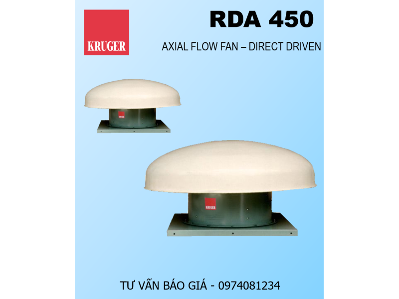 QUẠT HƯỚNG TRỤC LẮP MÁI KRUGER RDA 450 - ROOF EXHAUST FANS