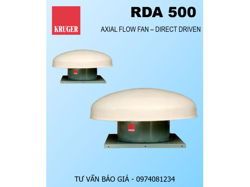 QUẠT HƯỚNG TRỤC LẮP MÁI KRUGER RDA 500 - ROOF EXHAUST FANS