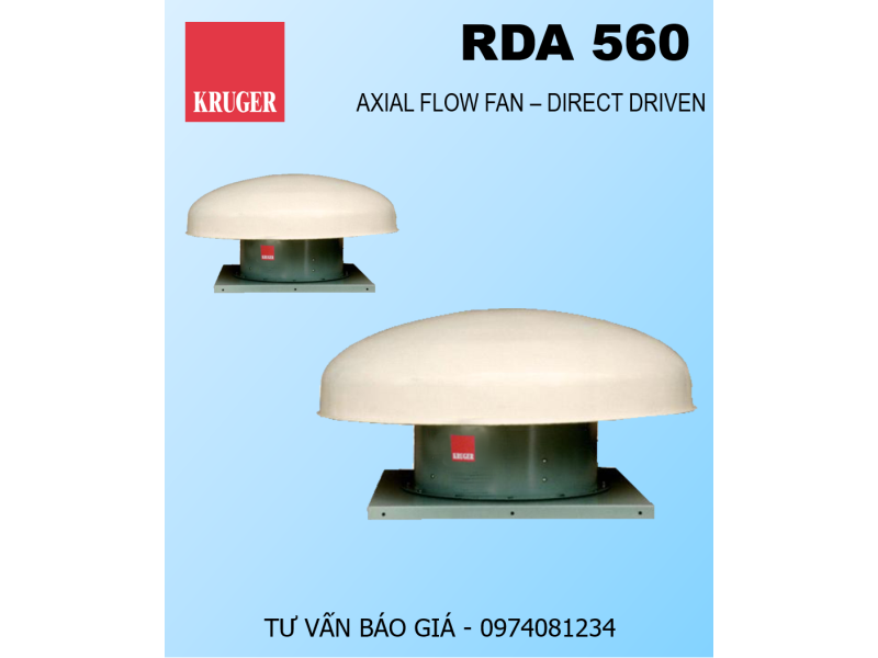 QUẠT HƯỚNG TRỤC LẮP MÁI KRUGER RDA 560 - ROOF EXHAUST FANS