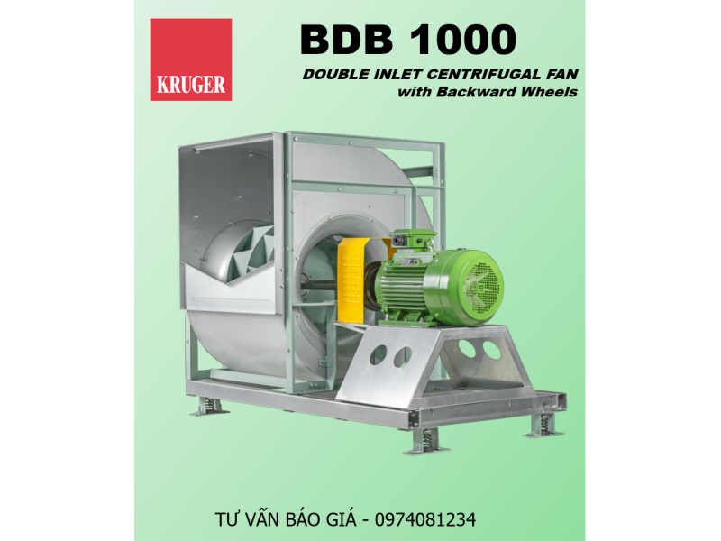 QUẠT LY TÂM KRUGER BDB 1000 - DOUBLE INLET CENTRIFUGAL FAN WITH BACKWARD WHEELS