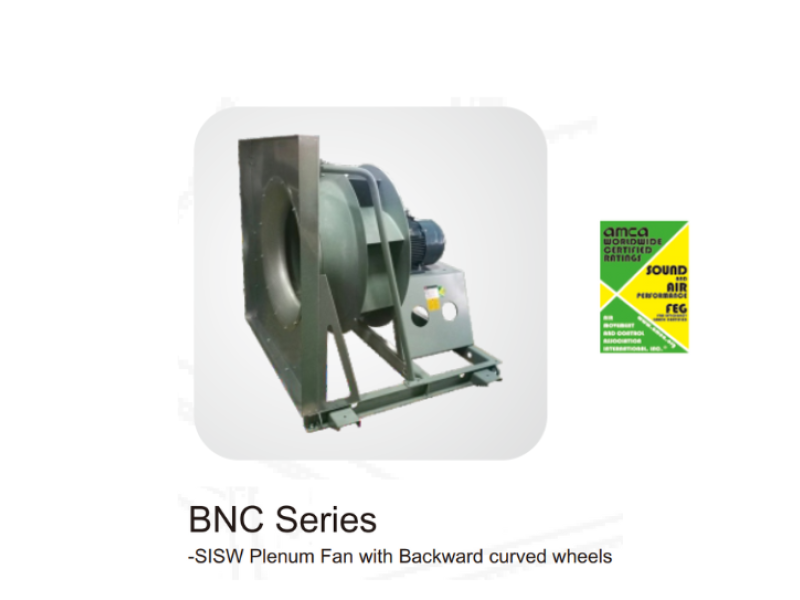 QUẠT LY TÂM BNC SERIES - PLENUM FANS - BACKWARD CUVED WHEELS