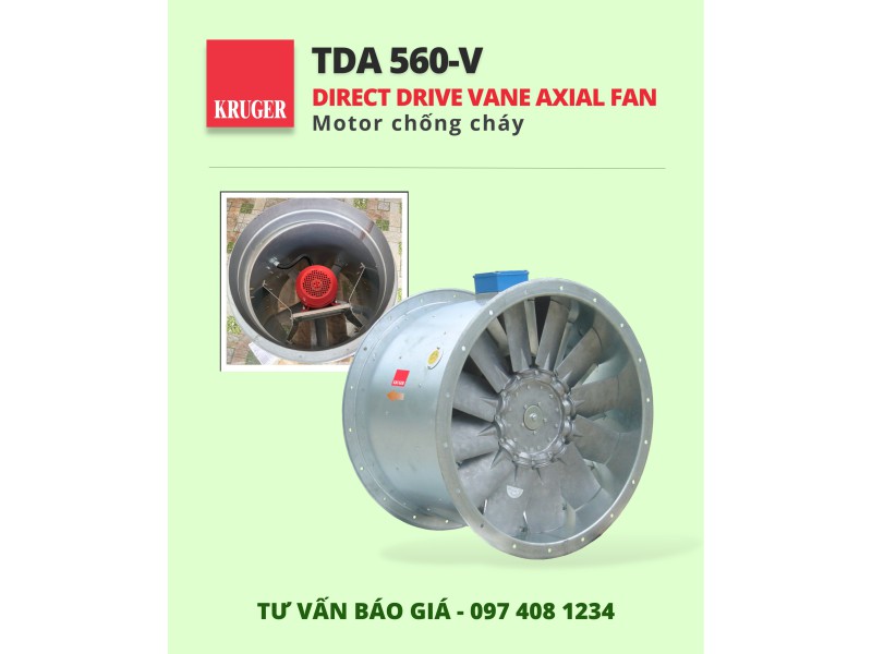 Quạt hướng trục Kruger TDA 560-V với motor chống cháy - Direct Driven Vane Axial Fan 