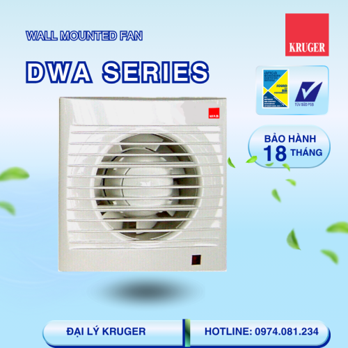 [CÓ SẴN] Quạt gắn tường Kruger DWA 200 - 185 m3/h - Đại lý chính hãng