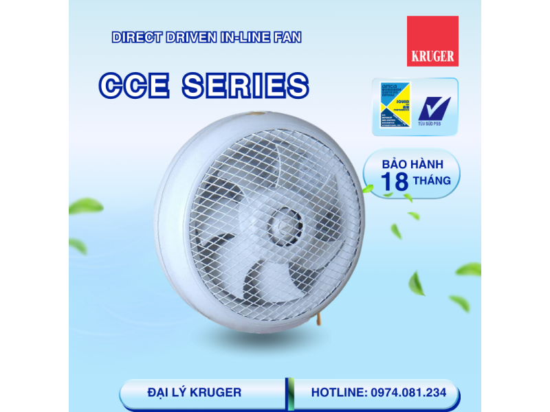 Quạt gắn tường Kruger DWR 180 - 400 M3/H